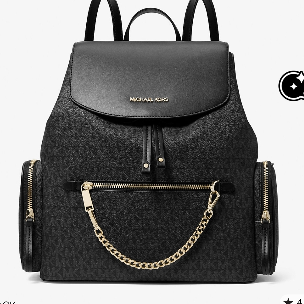 Michael Kors Black and Gold Tote - Picture 2 of 2